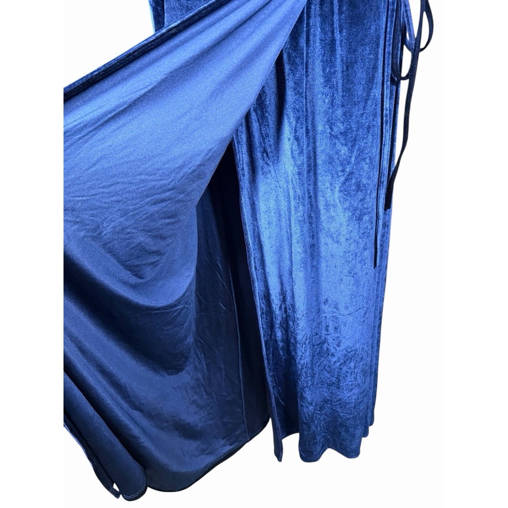 Baltic Born Velvet Wrap Dress NWT Sapphire Blue Long Sleeve Maxi Sz XL Holiday - Picture 8 of 15